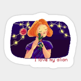 I love my alian Sticker